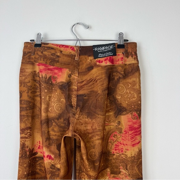 Vintage Rampage Printed Boho Western Flare Low Rise Pants - Picture 3 of 6